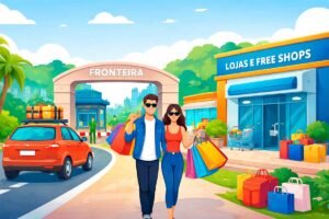 Compras na fronteira em lojas e free shops em feriados e domingos