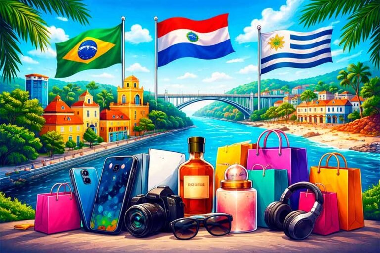 Compras na fronteira entre Paraguai e Uruguai